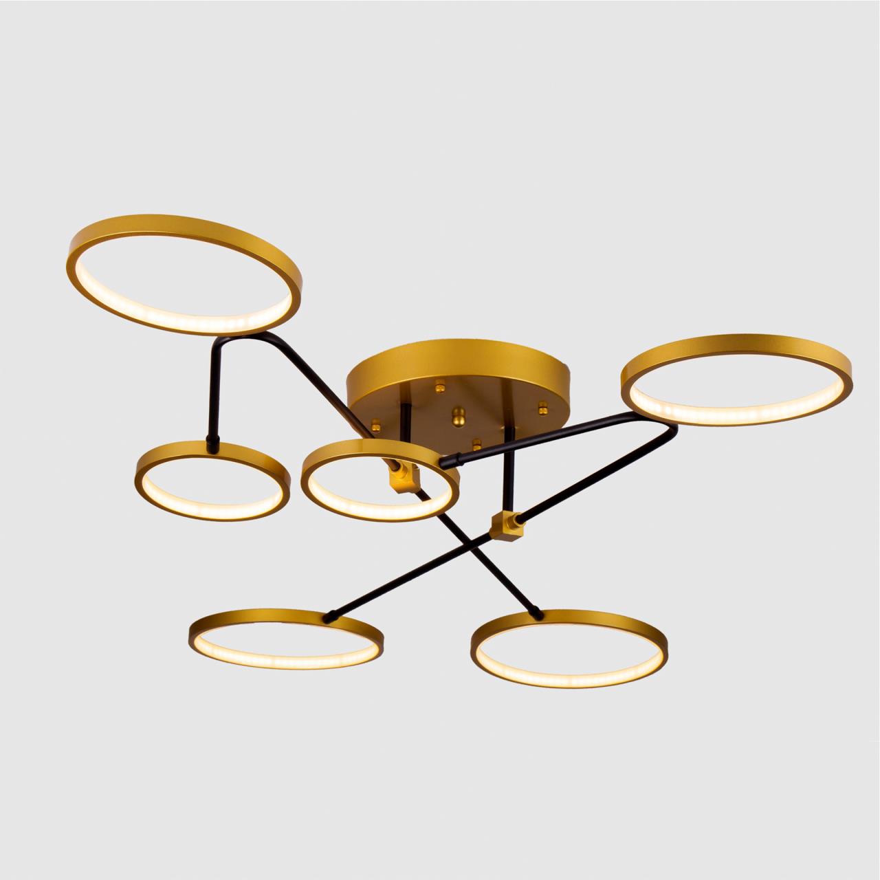 Светильник 125**15 см, LED 45W, 3000 / 6500К, Золото LED4U L200-6