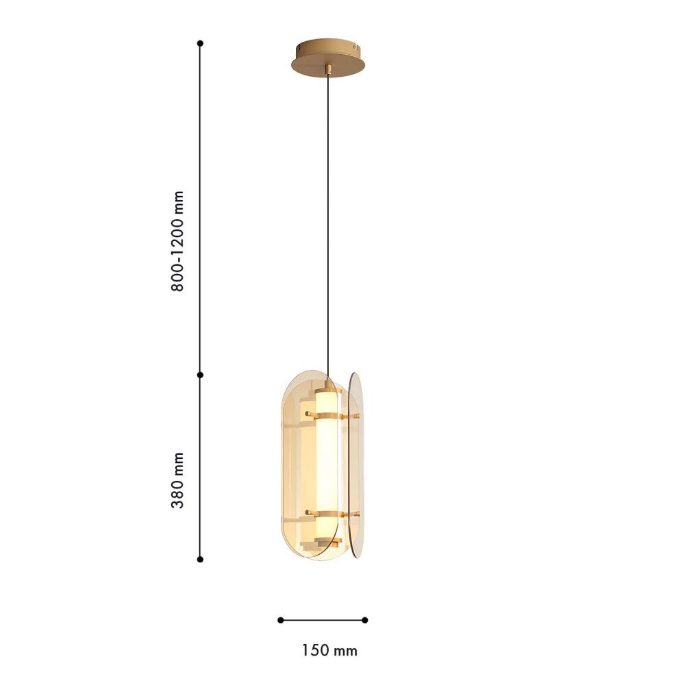 Подвес 19*42-192,5 см, 2*LED, 2,6W, 3000K, Favourite Fada 4624-2P, латунь