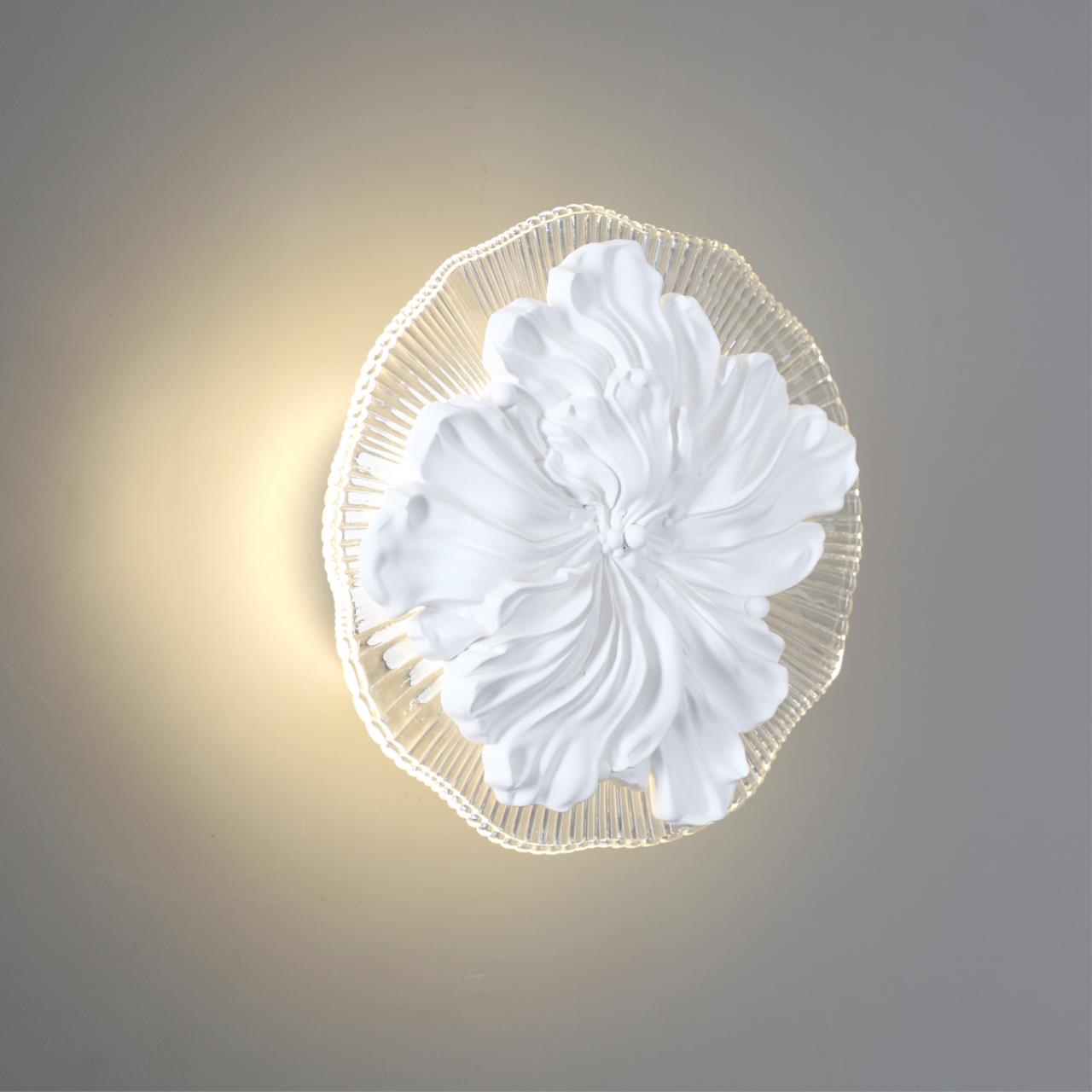 Бра 21,5 см, 9W, 3000K, ODEON LIGHT FIORE 6614/8WL белый