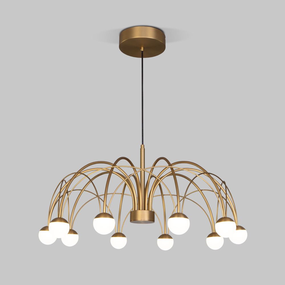 Подвесной светильник 65*65*50-110 см, LED*34W, 4000K, Eurosvet Ragno 90030/10, золото, a069298