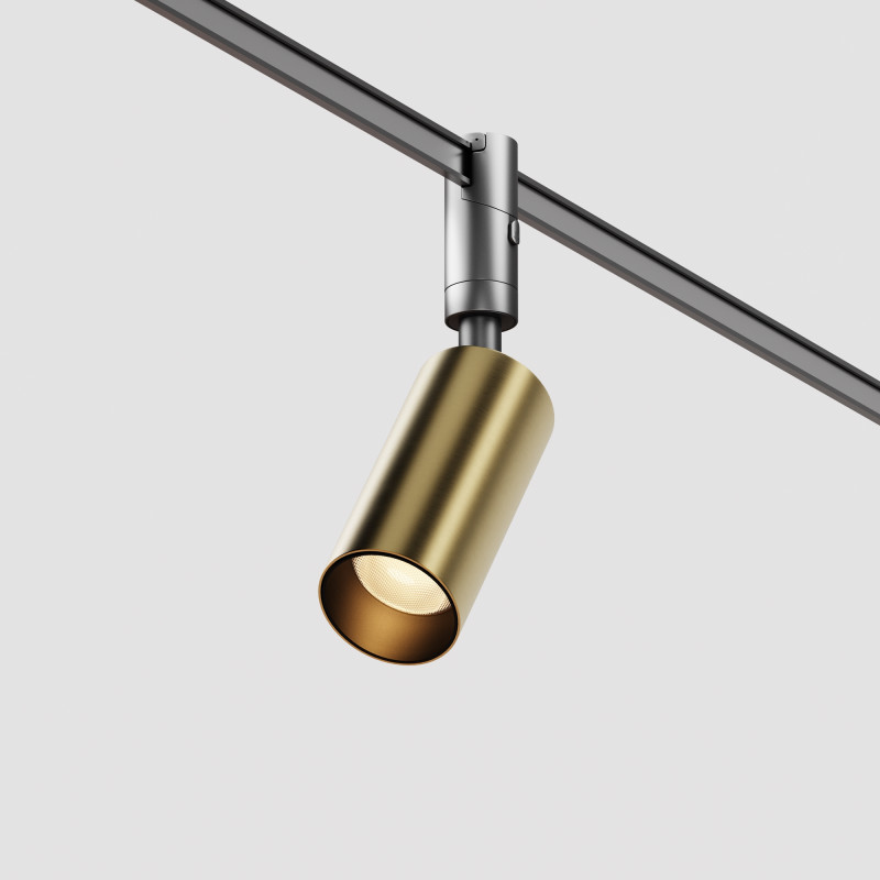 Трековый магнитный светильник 5 см, 10W, 3000K, Maytoni Focus Led TR201-1-10W3K-M-BBS, латунь