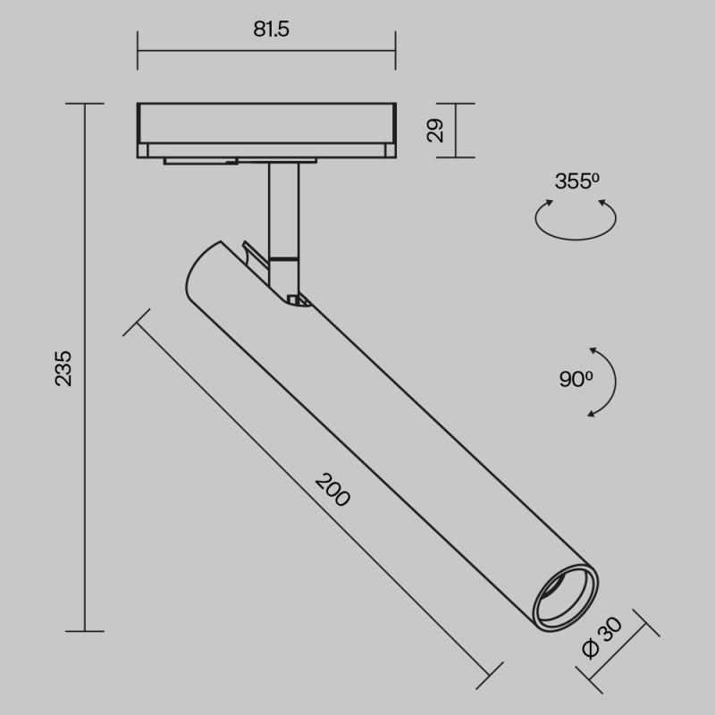 Светильник 3 см, 6W, 4000K, Maytoni Technical Magnetic track system Exility Focus T TR141-2-6W4K-M-B, черный