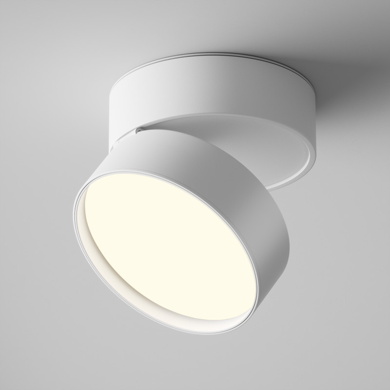 Накладной светильник 12*12*8,2 см, LED, 18W, 4000К, Maytoni Technical ONDA C024CL-18W4K-W-1 белый