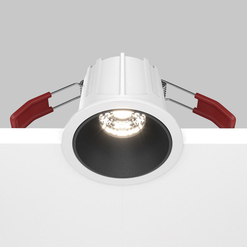 Светильник 7 см, 10W, 4000K, Maytoni Downlight Alfa LED DL043-01-10W4K-RD-WB, белый-черный