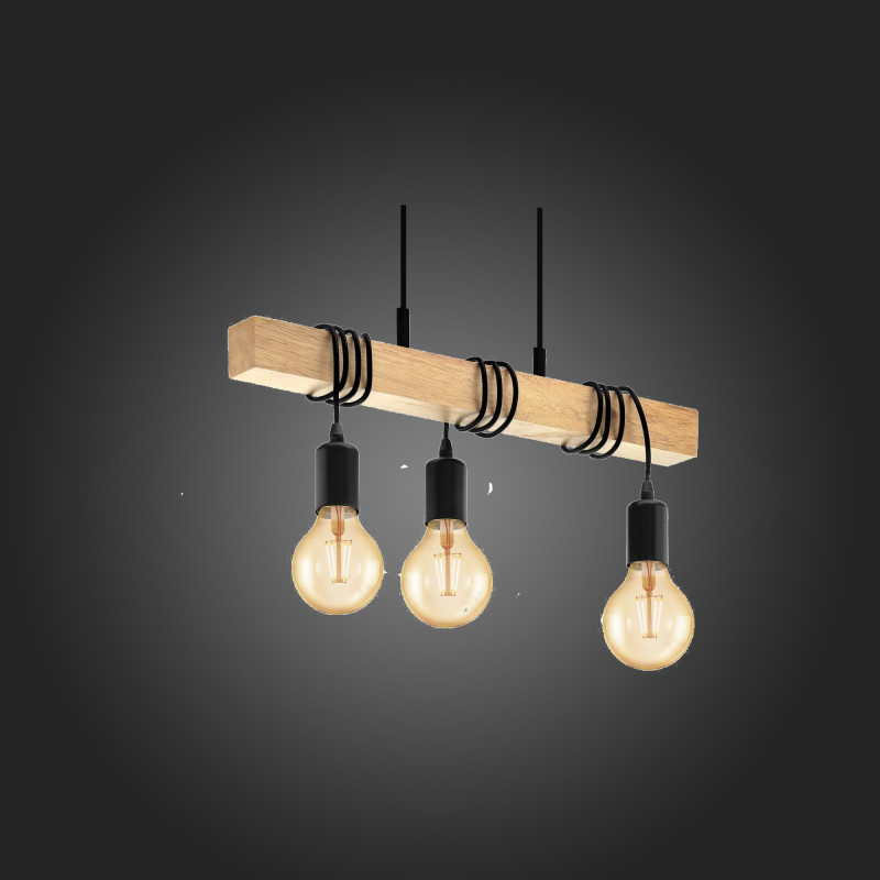 Люстра потолочная 55*4 см, 180W,  EVOLUCE  BAGETTI SL1142.403.03  Черный, Светлое дерево