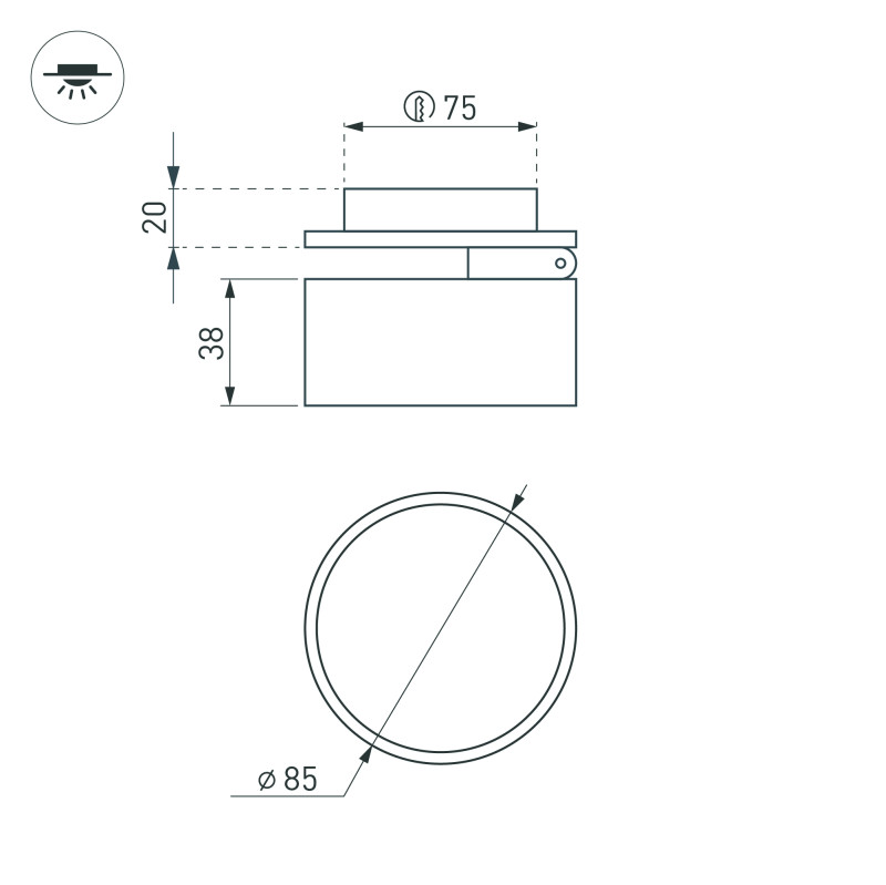 Спот Arlight 045781 8,5*8,5*3,8 см, 12W, белый (дневной)K,