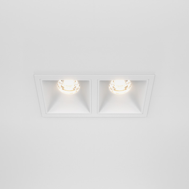 Светильник 13 см, 20W, 3000K, Maytoni Downlight Alfa LED DL043-02-10W3K-SQ-W, белый