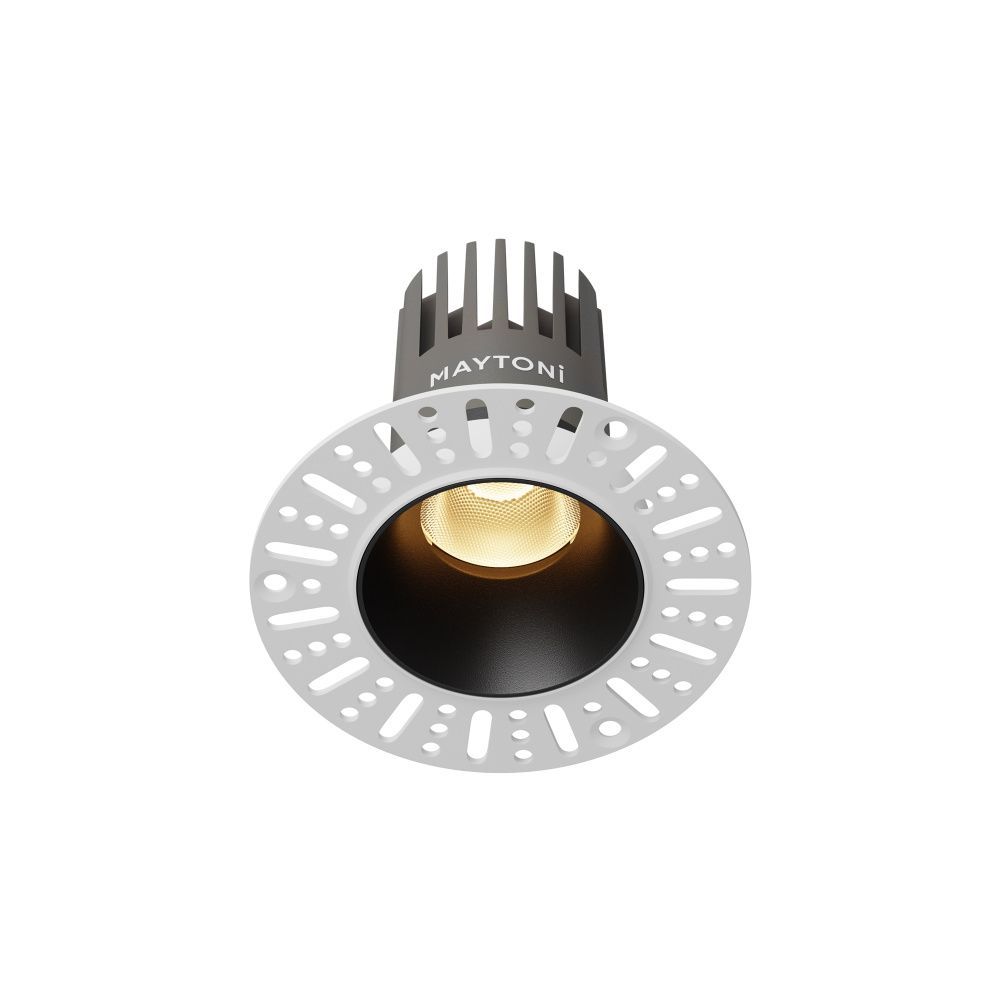 Встраиваемый светильник 9*8 см, вр 6 см, *LED*9W, 2700K, Maytoni Dip DL124-10W-2.7K-TRS-B, Черный