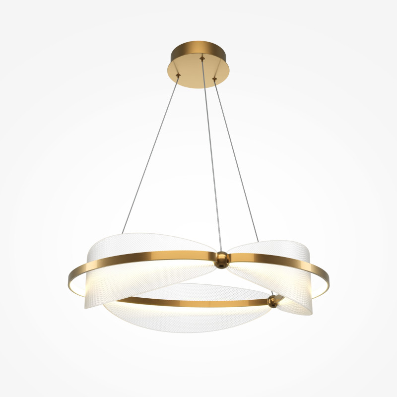 Подвесная люстра 60*60*318 см, LED, 45W, 3000К, Maytoni Breeze MOD281PL-L45BS3K латунный