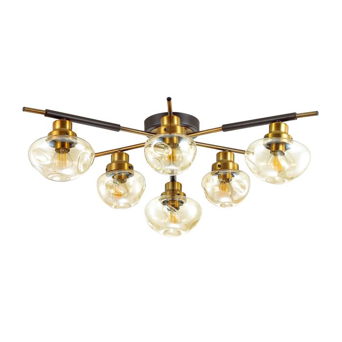 Потолочная люстра Lumion YOSHI 4405/6C коричневый/золото, диаметр 78 см