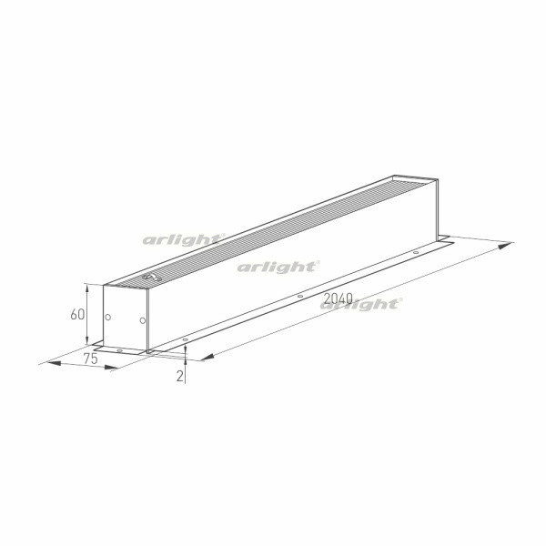 Шинопровод Arlight 028066(1) 200*7,5*6 см. Магнитный шинопровод
