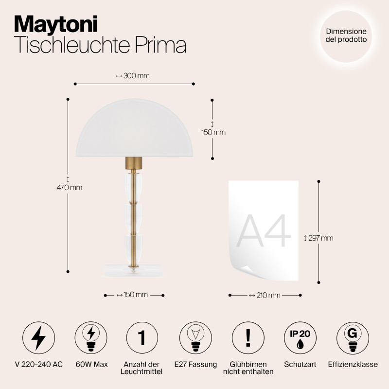 Настольная лампа 47 см, Maytoni Z034TL-01BZ, бронза