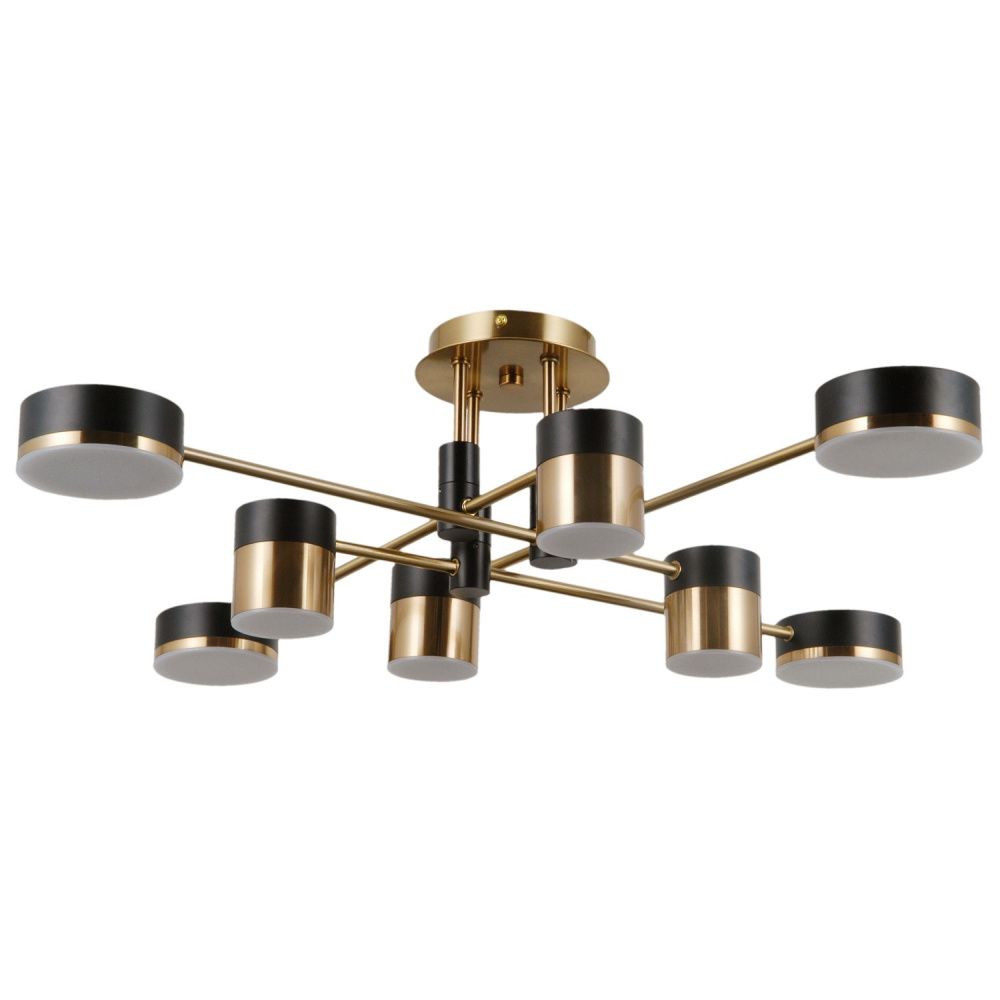 Люстра 78*78*22 см, 8*LED*48W, 3000K Gerhort G61420/8BRS+MBK MBK+BRS, Бронза;Черный матовый
