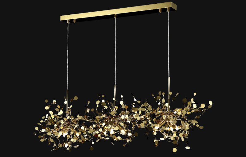 Светильник 120 см Crystal L ux GARDEN SP3х3 L1200 GOLD Золото