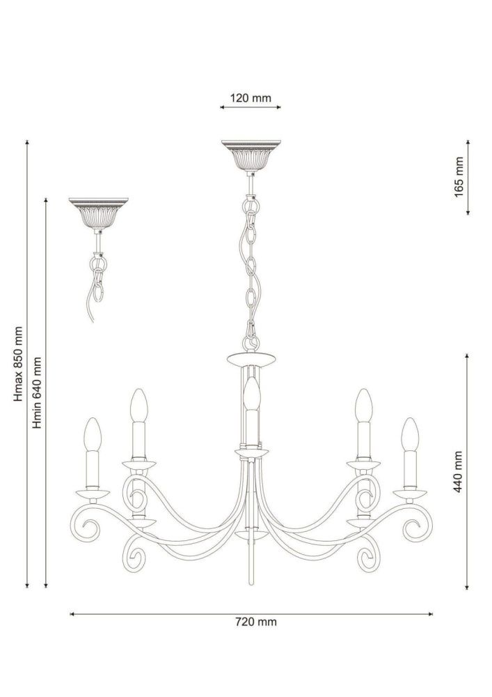 Люстра *72*85 см, 8*E14*40W, Lucia Tucci Fondi Fondi 330.8 antique, бронзовый