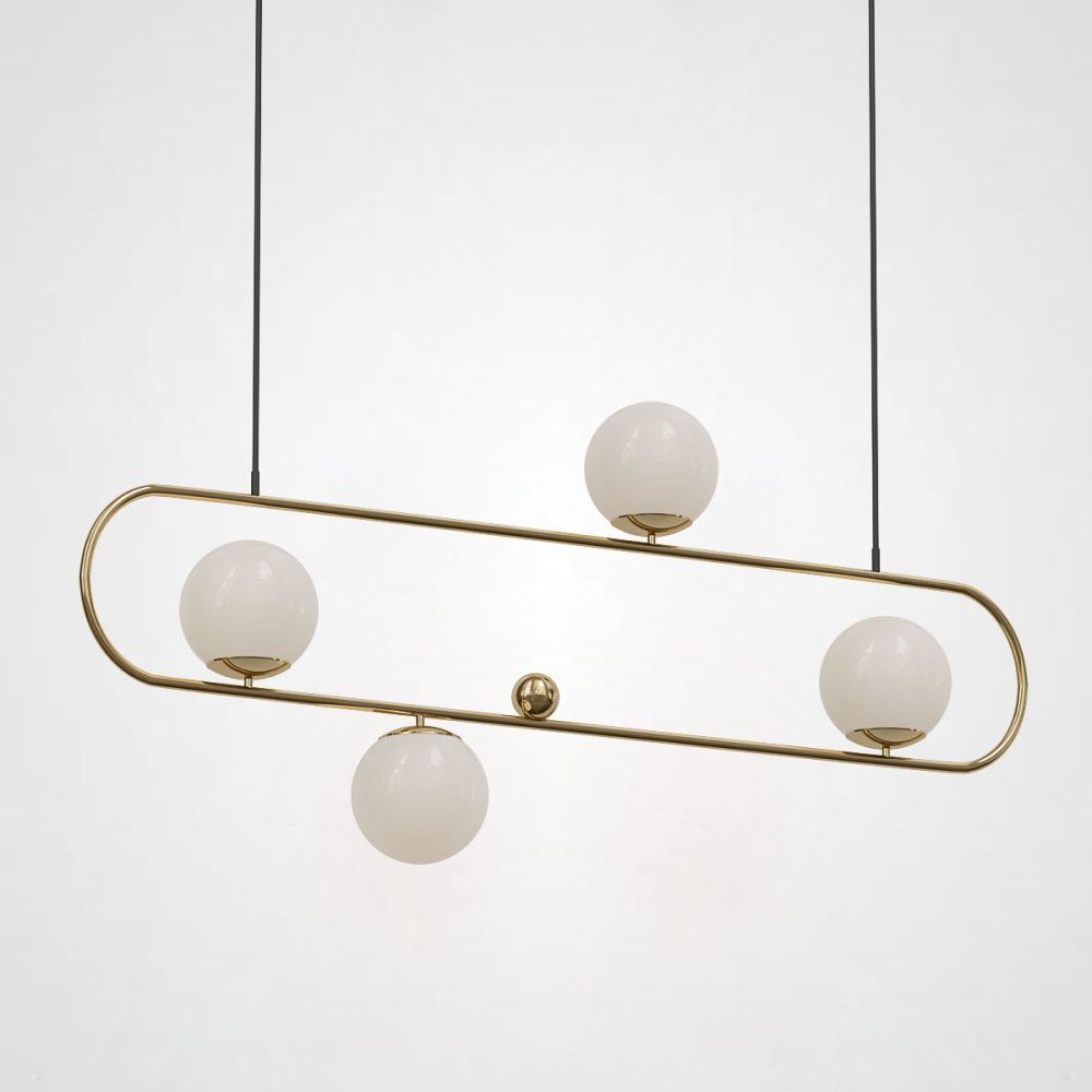Подвесной реечный светильник HOOP L120 Bronze 120*15*55 см, 4*E27*60W, ImperiumLoft HOOP L, Латунь