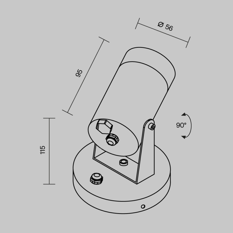 Светильник 12 см, Maytoni Scope O025WL-01B, черный