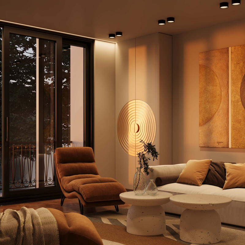 Потолочный светильник 12*6,4 см, LED 12W 3000K Maytoni Technical Ceiling Glare C091CL-12W3K-B черный