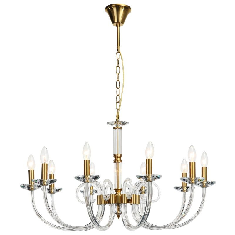 Подвесная люстра Stilfort Glass 1050/03/10P, диаметр 85 см, золото