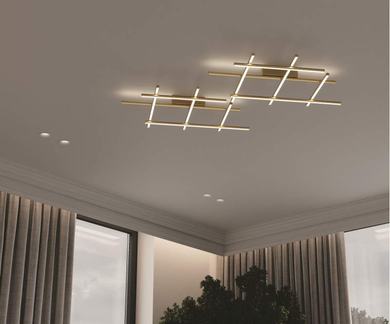 Накладной светильник 85*60*13 см, LED, 50W, 3000К, Maytoni Radiance MOD278CL-L50G3K золото матовое