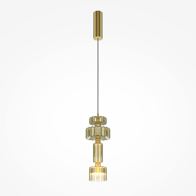 Подвесной светильник 15*15*360 см LED, 12W, 3000К, Maytoni LEVEL MOD253PL-L18BS3K1 латунный