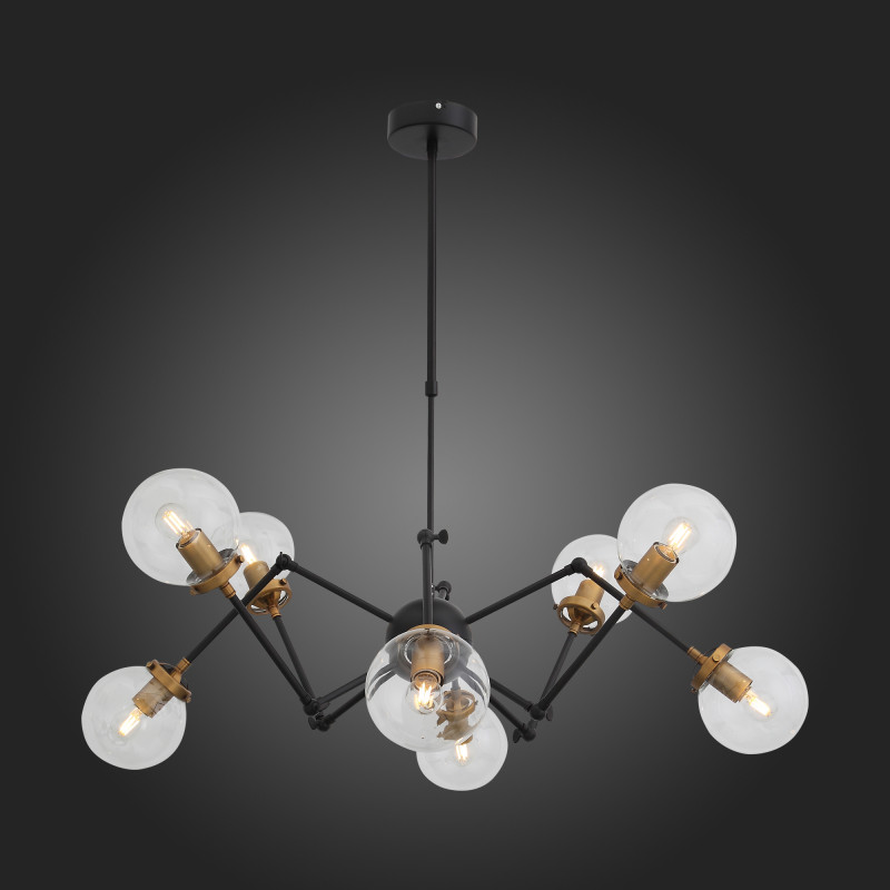 Люстра потолочная 89 см, ST LUCE VARIETA SL234.402.08 Черный, Золото