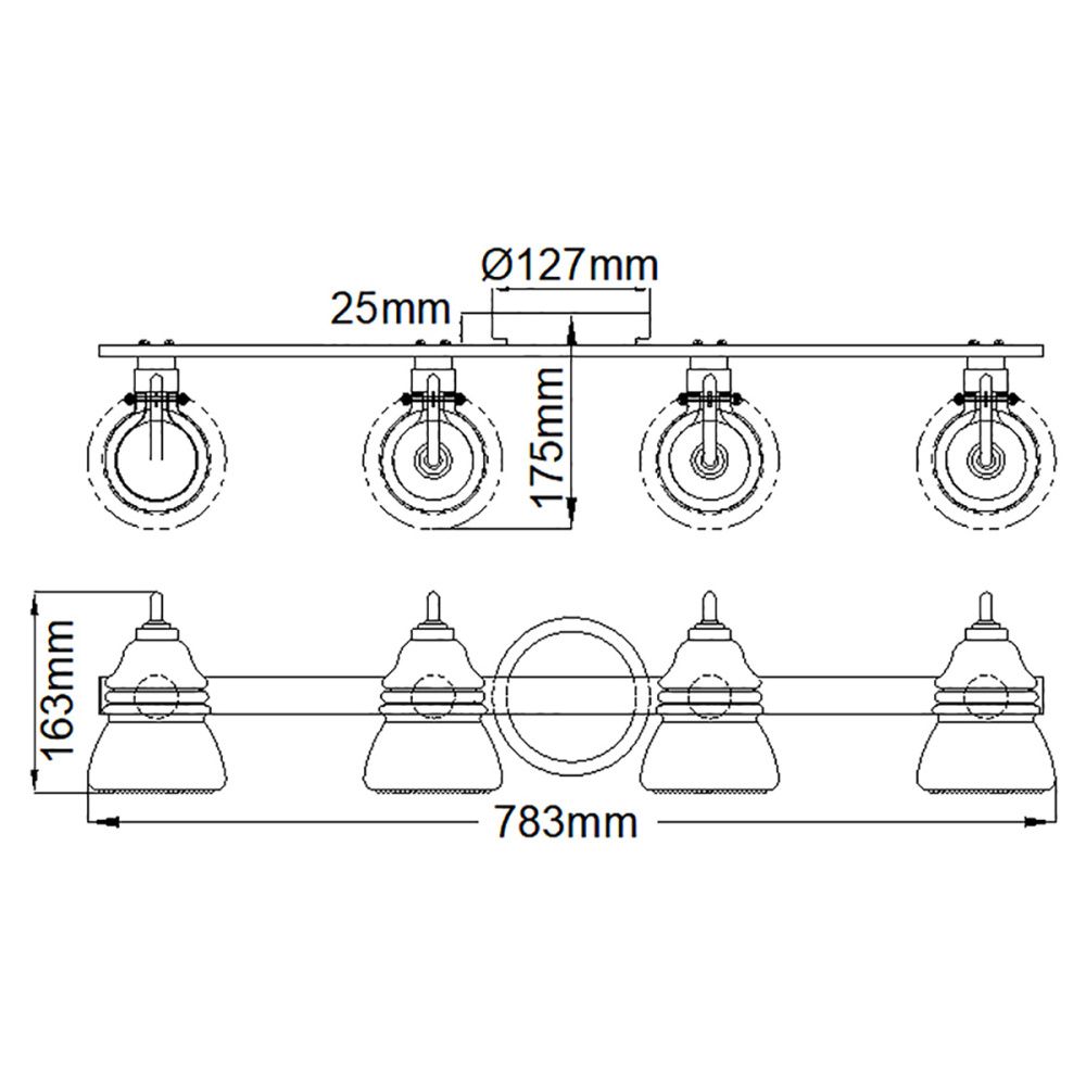 Бра для ванных комнат Kichler, Арт. KL-TALLAND4-PC-BATH