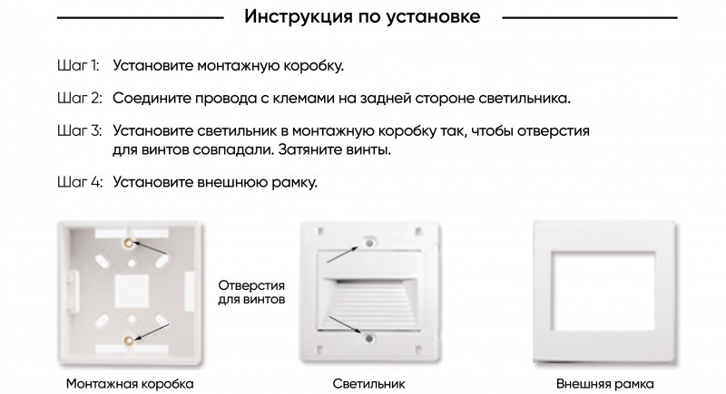 Встраиваемый светильник Denkirs DK3050-WH, белый Пластик