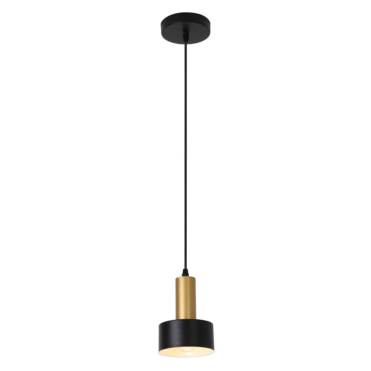 Подвесной светильник 120*120*1000 мм, 1*E27 чёрный/золото Escada Sagitta 1111/1S Black
