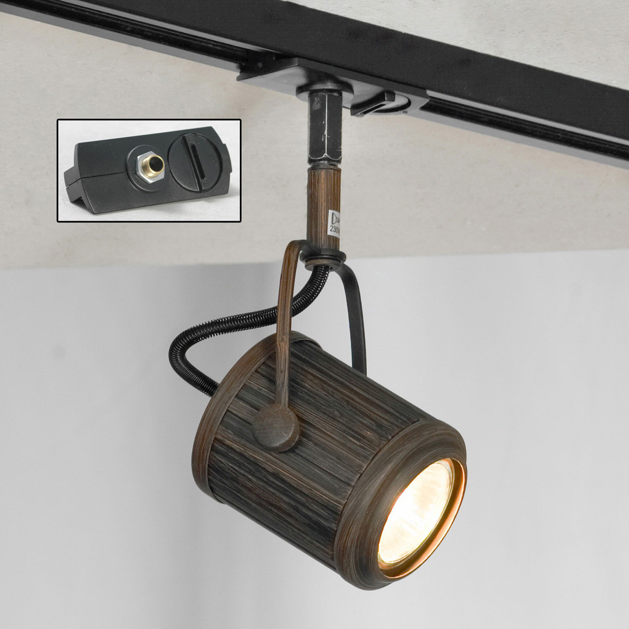 Трековый светильник однофазный Lussole LOFT Track Lights LSP-9131-TAB GU10, 50W, плафон коричневый