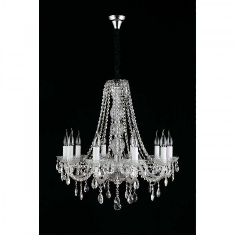 Подвесная люстра 66*100-145 см, 10*E14, 40W, Aployt Marunia APL.814.03.10, прозрачный