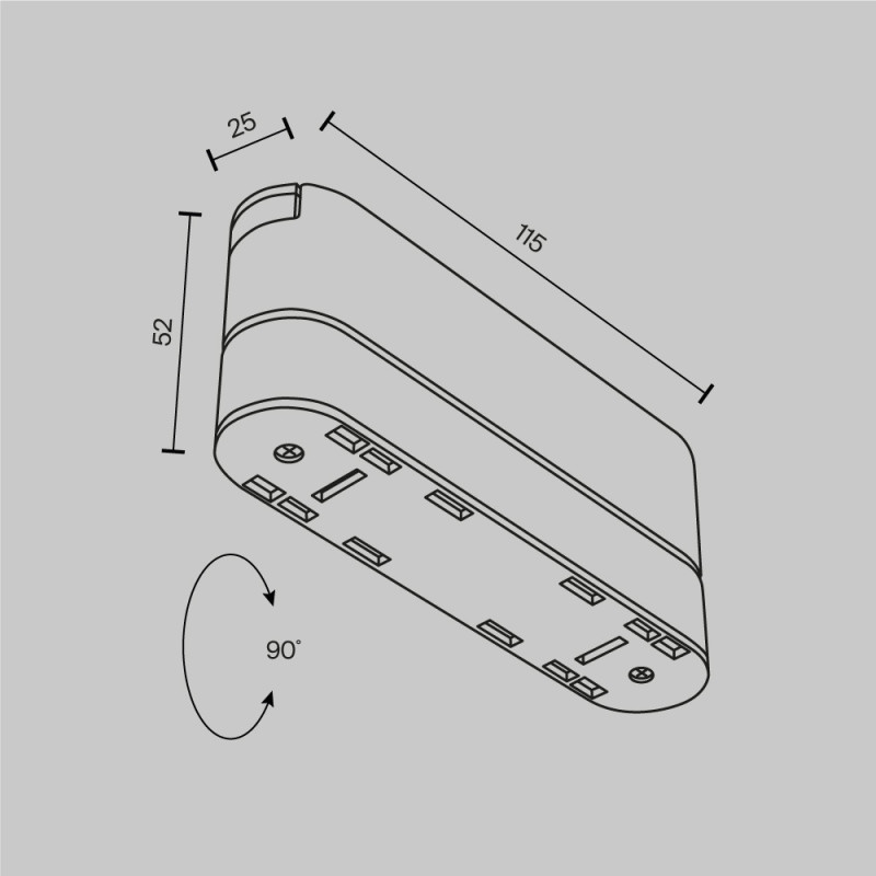 Адаптер к трековому светильнику Radity 115mm белый 11,5*2,5*5,2 см, LED*W TRA084FC-11SW Maytoni, Белый