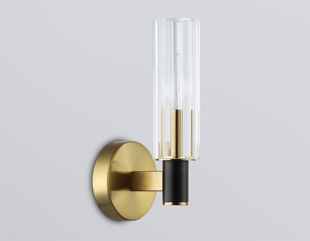 Бра 12*10*25- см, 1*E14*40W, K, Ambrella Light High Light LH55517, черный, латунь