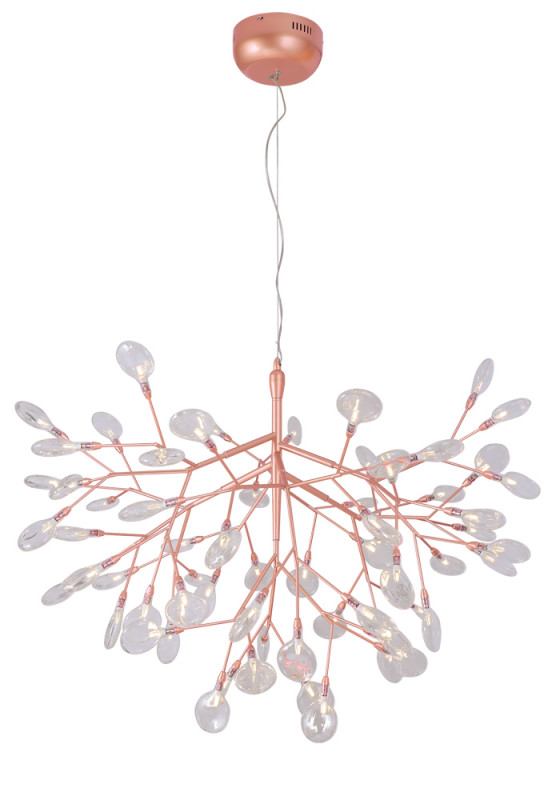 Светильник подвесной 98 см, Crystal Lux EVITA SP63 COPPER/TRANSPARENT Медь
