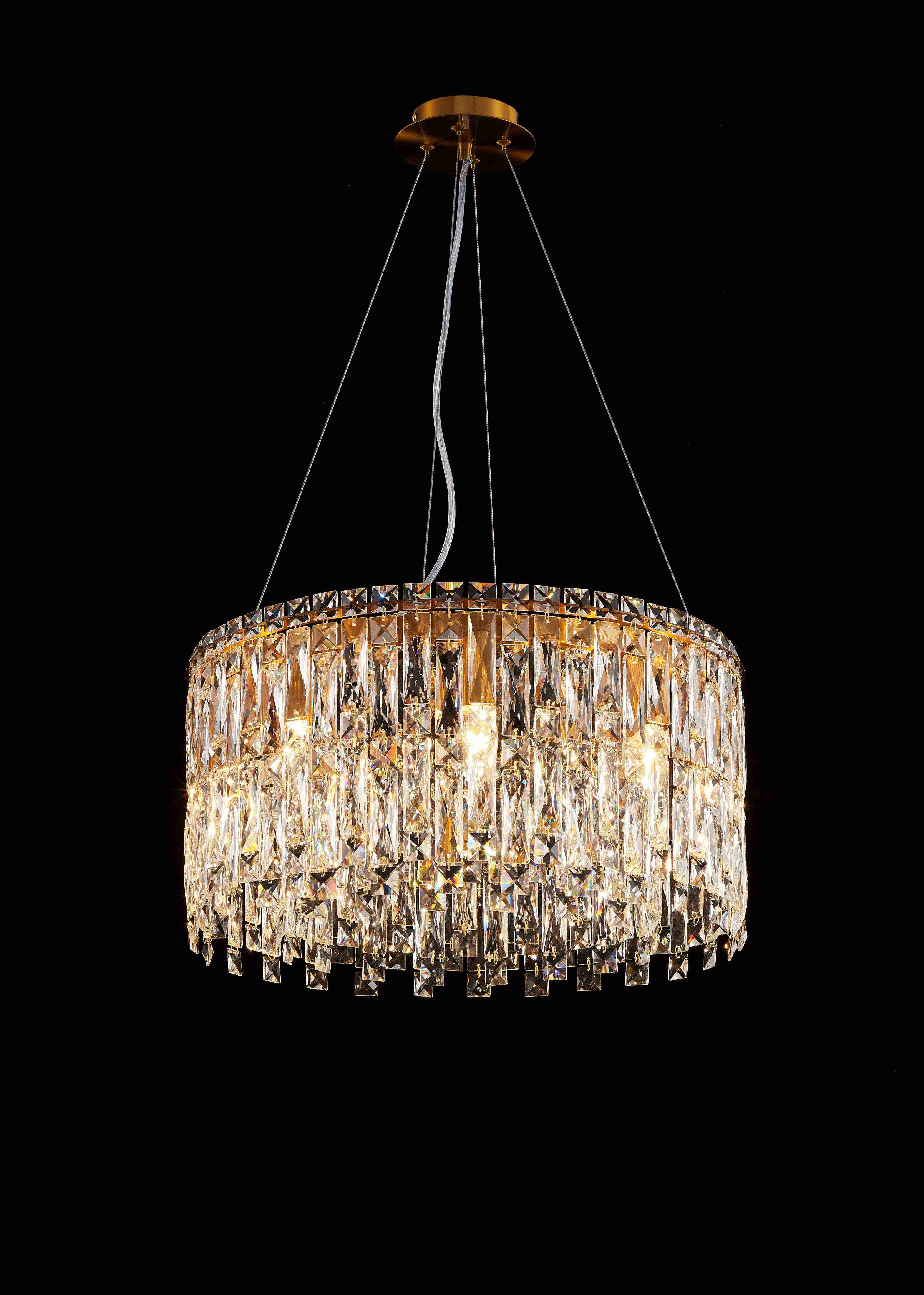 Люстра 500*250, 8*E14, 40W NewRgy Cristallo F53-ф500*H250 GOLD BRONZE, GOLD BRONZE