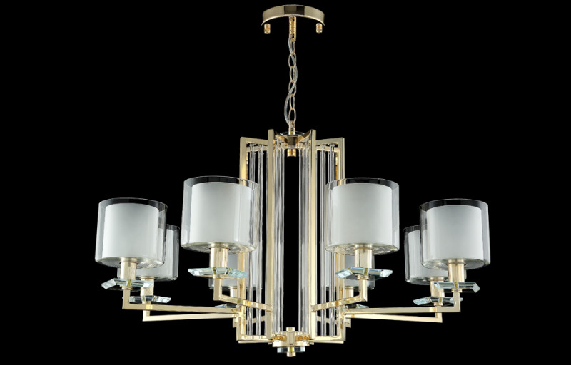 Люстра 86 см, Crystal Lux NICOLAS SP-PL8 GOLD/WHITE золото/прозрачный