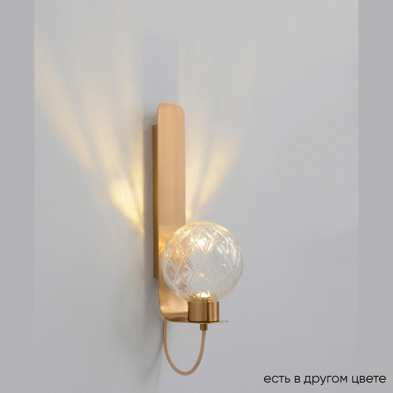 Бра 35 см, 5W, 3000K, Crystal Lux BELLA AP1 BRASS, латунь