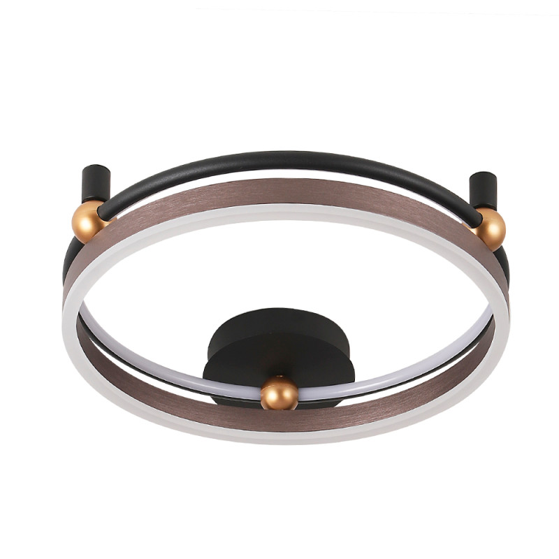 Светильник потолочный 47*10 см, LED*48W 3000-6300K Черный/Кофейный/Золото Crystal Lux FERNANDO PL48W LED COFFEE/BLACK