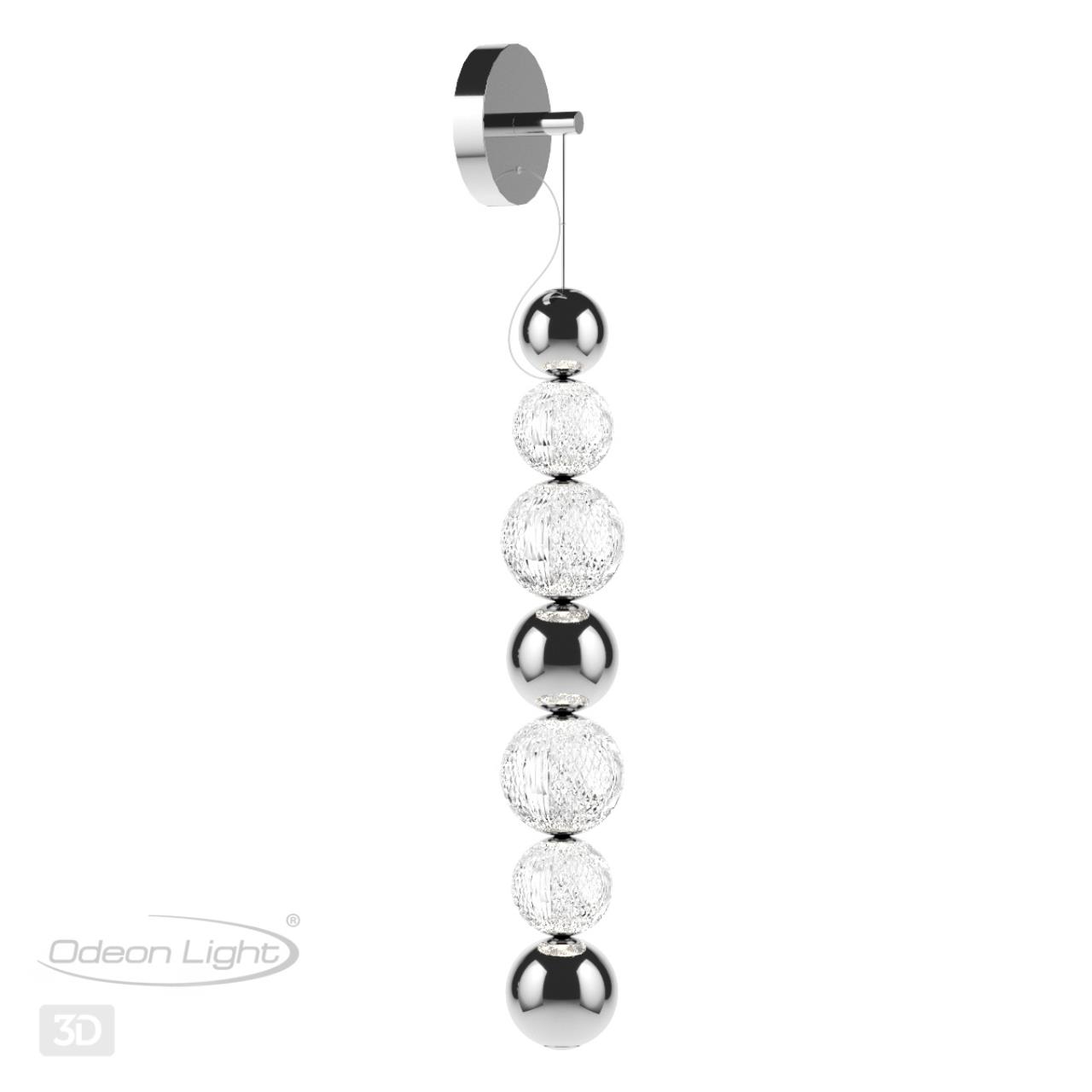 Светодиодный светильник 87 см, 13W, 4000K, Odeon Light CRYSTAL 5007/13WL, хром
