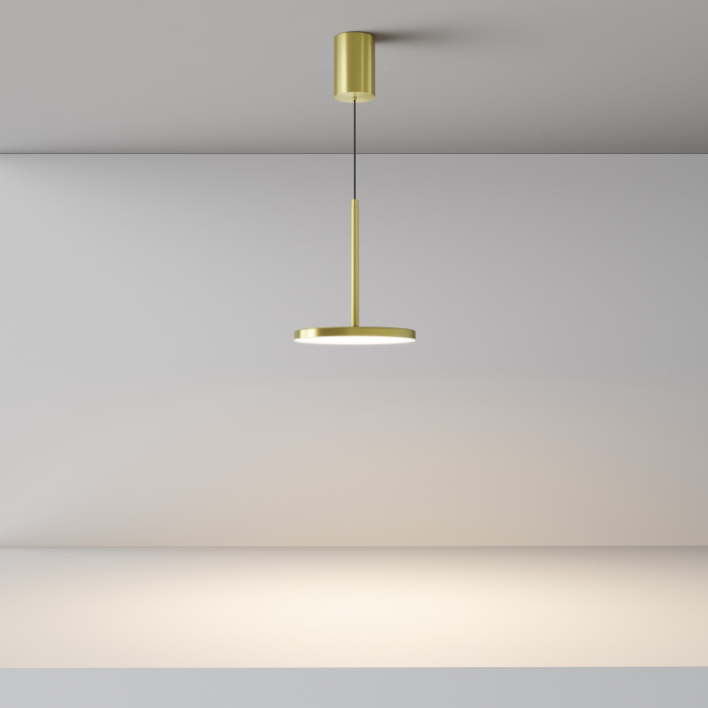 Светильник 19 см, 12W, 3000K, Maytoni Plato P076PL-L12W3K-BS, латунь