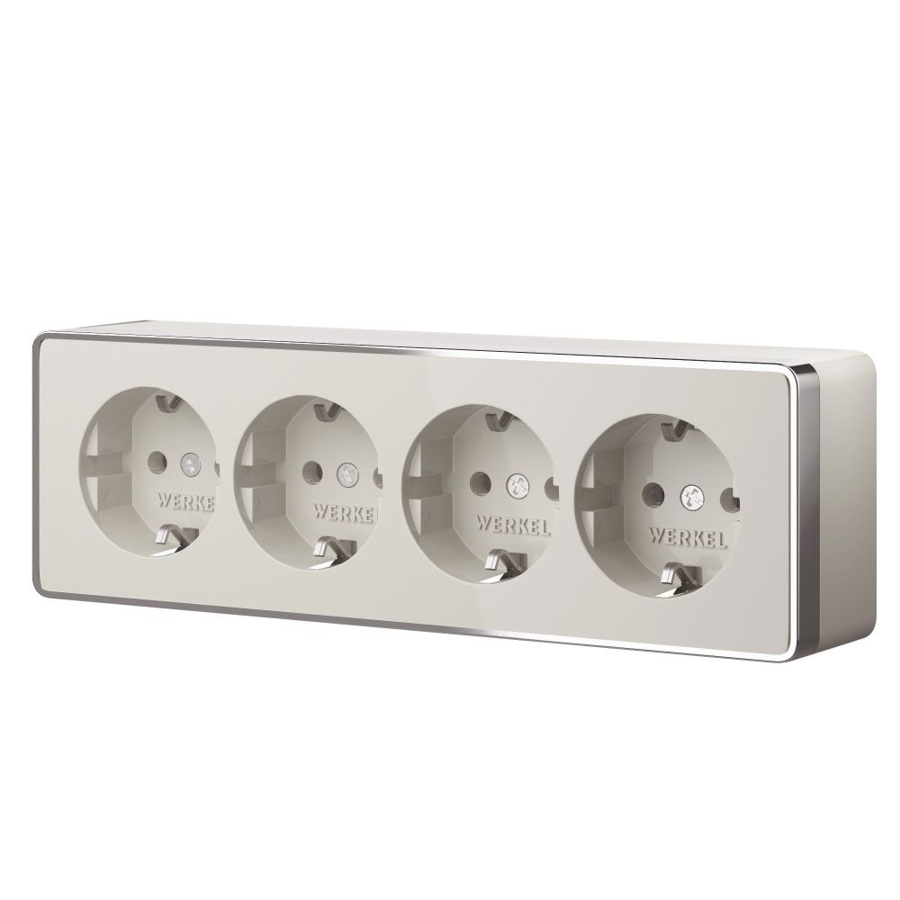 W5072204 Розетка четверная с заземлением и шторками Gallant, слоновая кость Werkel, 4690389217999