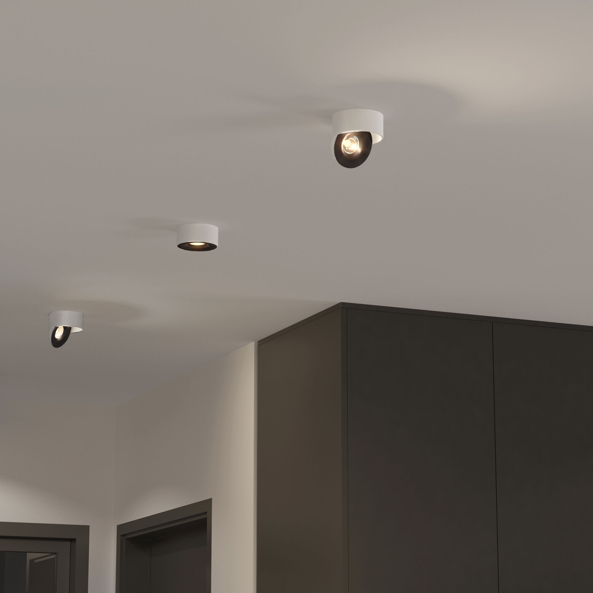 Накладной светодиодный светильник Glide 25100/LED 8W 4200K белый/чёрный Elektrostandard