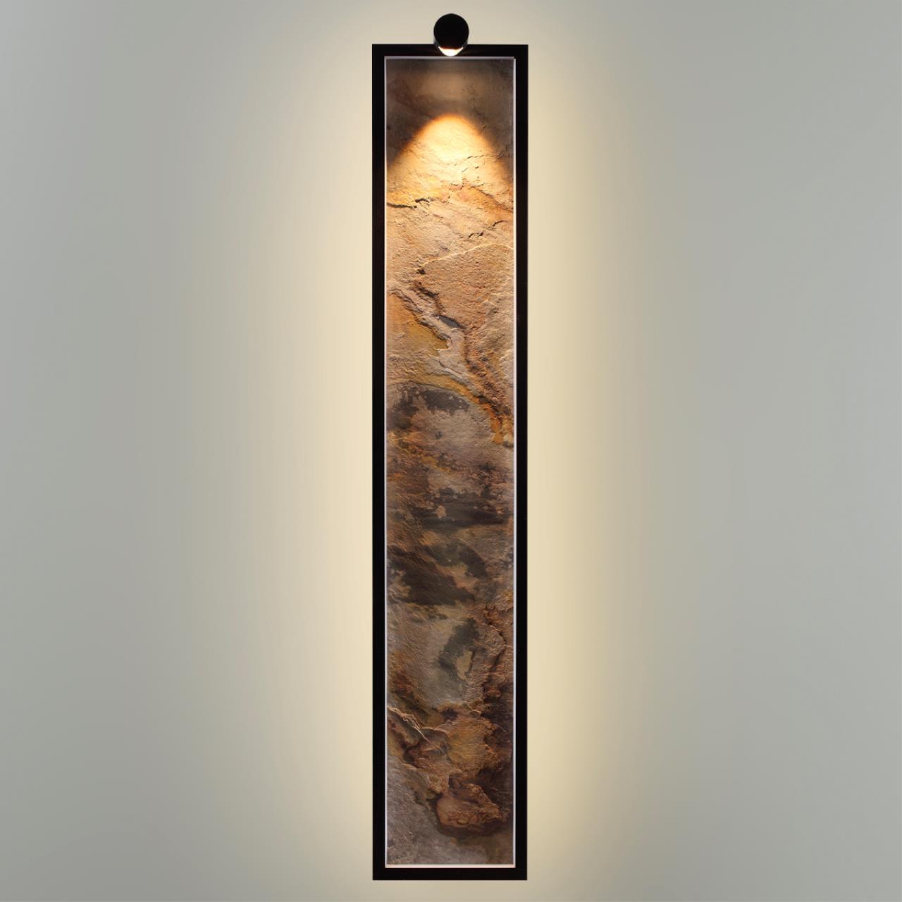 Настенные 15**82,2 см, LED 1*35W, 3000 К, Odeon Light Stoflake 5078/35WL, матовый черный/серо-бежевый