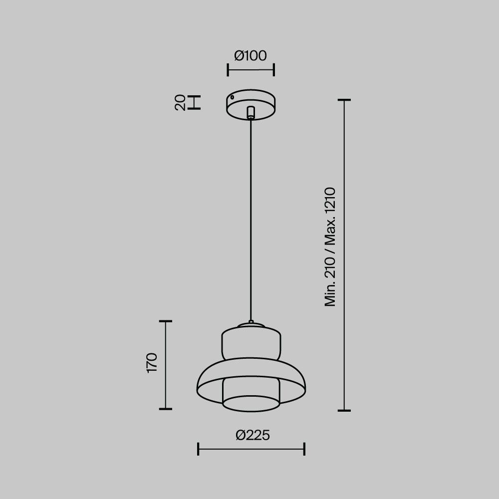 Подвесной светильник 9x22x17см, LED, 10Вт, 3000 / 6500К, Modelux MS.1412.220 BK Черный