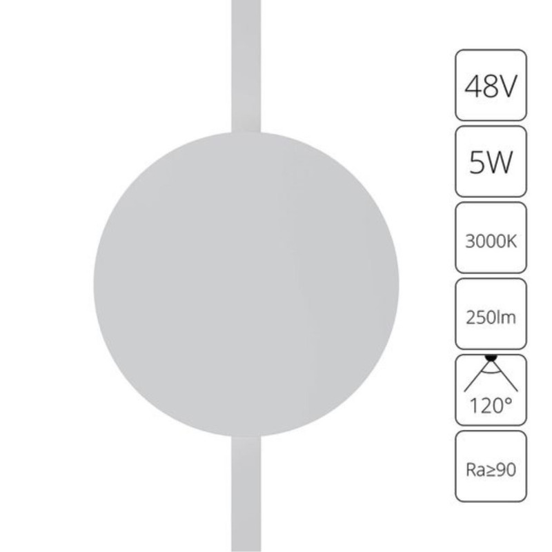 Трековый магнитный светильник 17 см, 5W, 3000K, Arte Lamp Rapid A1163PL-1WH, белый
