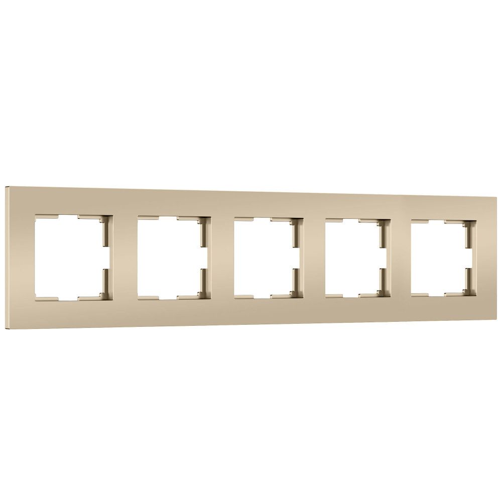 W0052911 Рамка на 5 постов Slab, шампань софт Werkel, 4690389218460