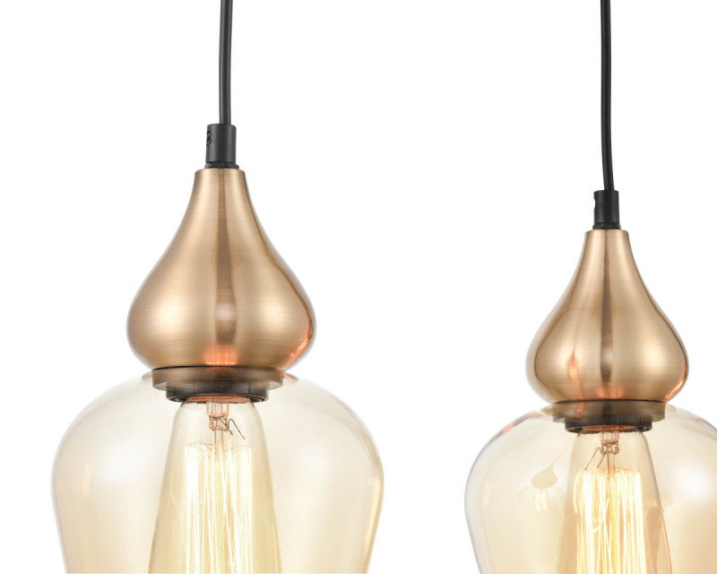Подвесной светильник 15*64*146 см, 3*E27 черный, латунь Vele Luce Simone VL5564P13