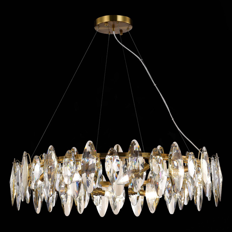 Люстра подвесная 80 см, 480W, ST LUCE ANCONA SL1227.303.12 Латунь