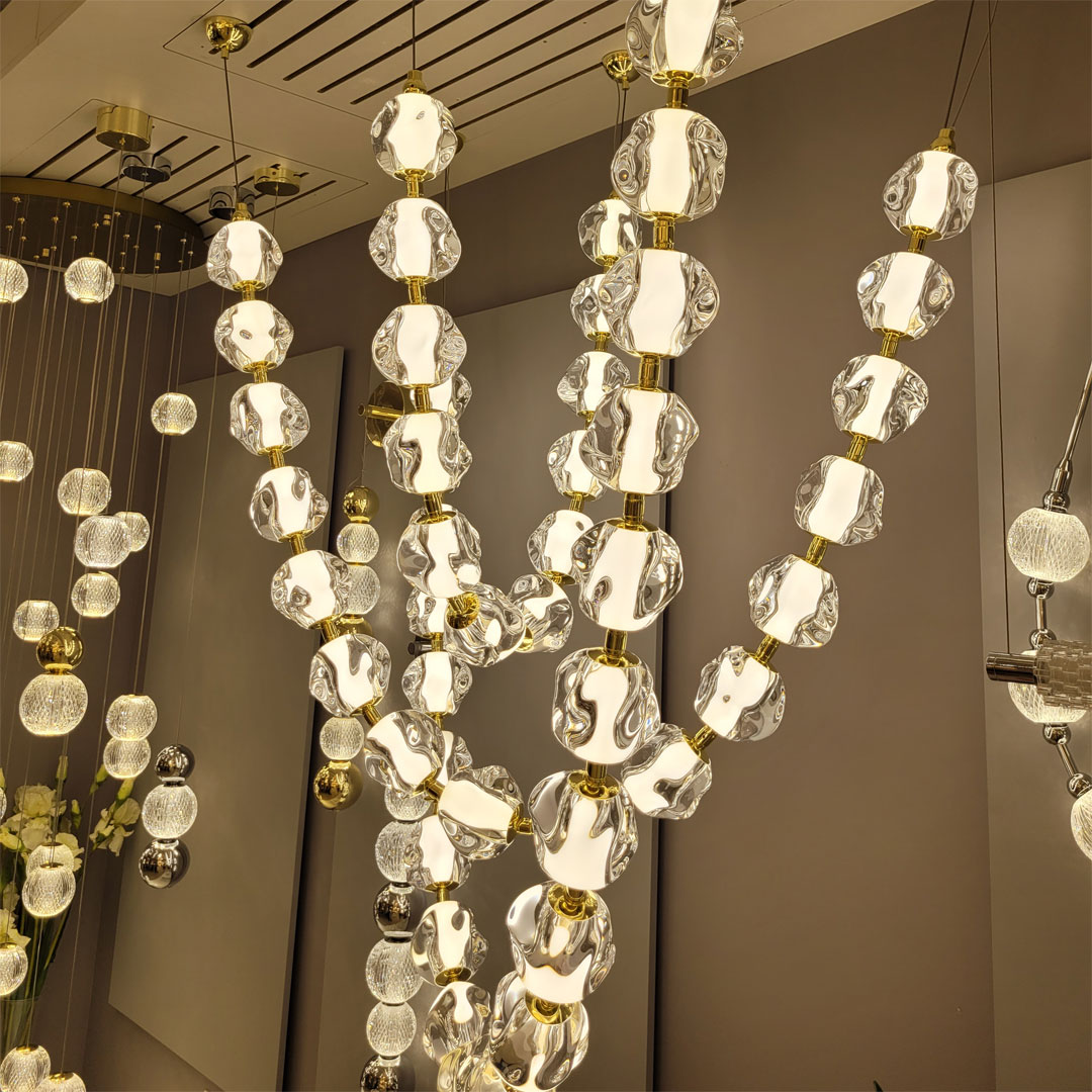 Светильник 240 см, 48W, 4000K, Odeon Light Crystal 5008/48L, золото