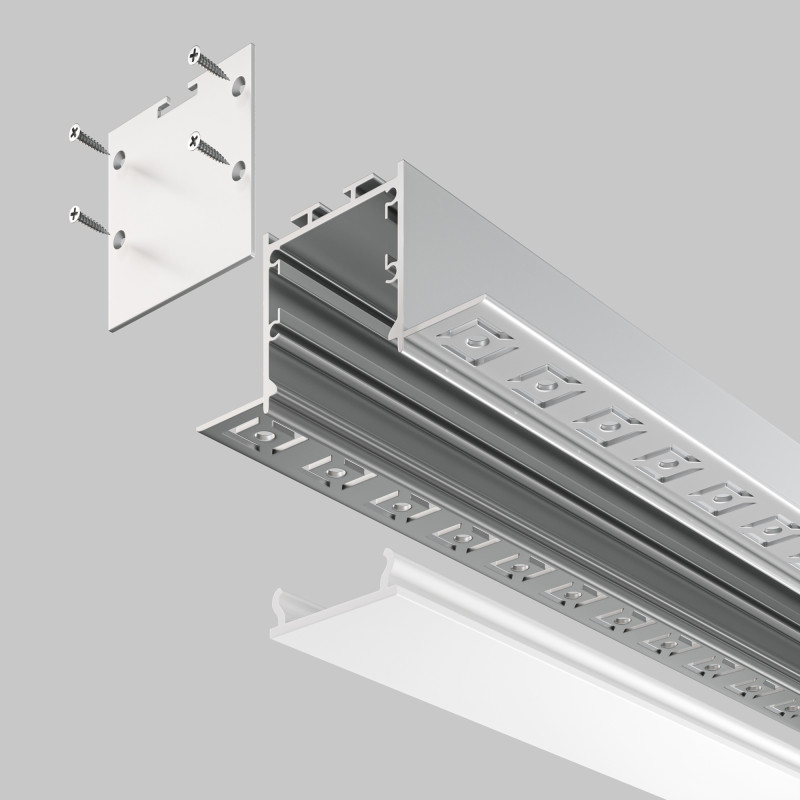 Алюминиевый профиль  Встраиваемый 2000*71,5*35 мм для светодиодной ленты Maytoni Led strip Серебро ALM-7135-S-2M